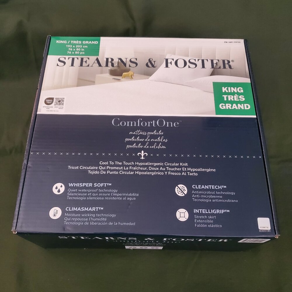 King Size Stearns and Foster Comfort One Mattress Protector - Brand New